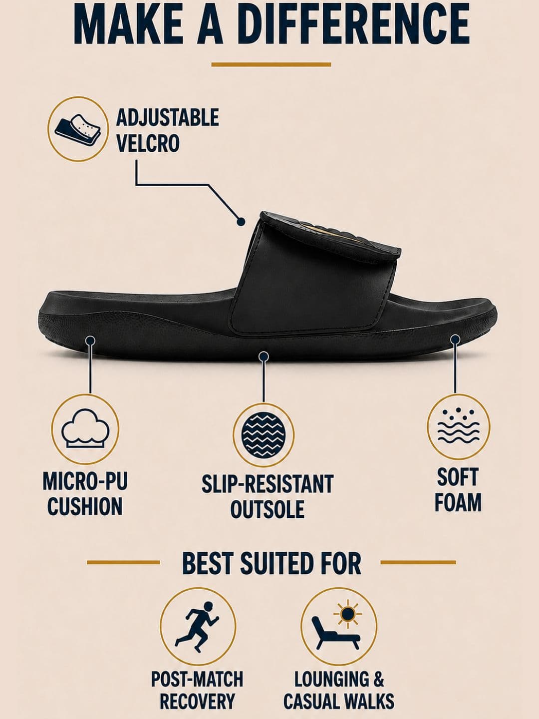Ten x You Unisex Velcro Sliders thumbnail 3