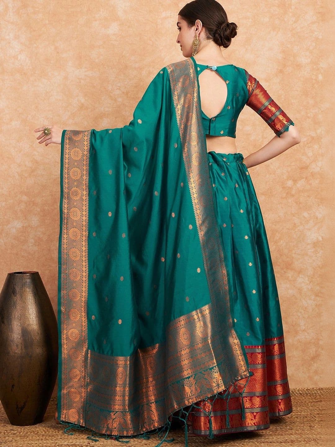 Mitera Semi-Stitched Lehenga & Unstitched Blouse With Dupatta thumbnail 4