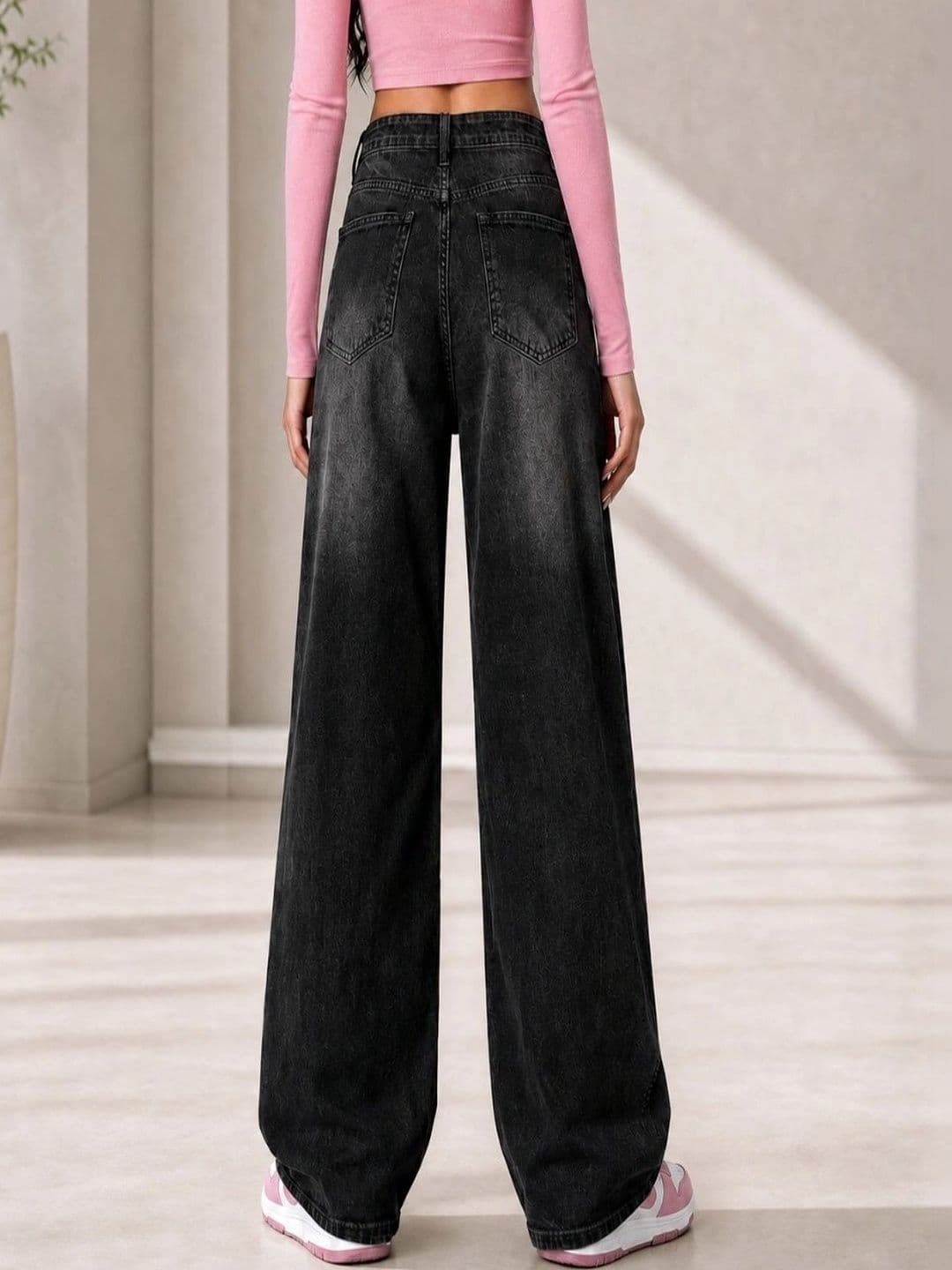 DressBerry Women Comfort Wide Leg High-Rise Light Fade Stretchable Jeans thumbnail 2
