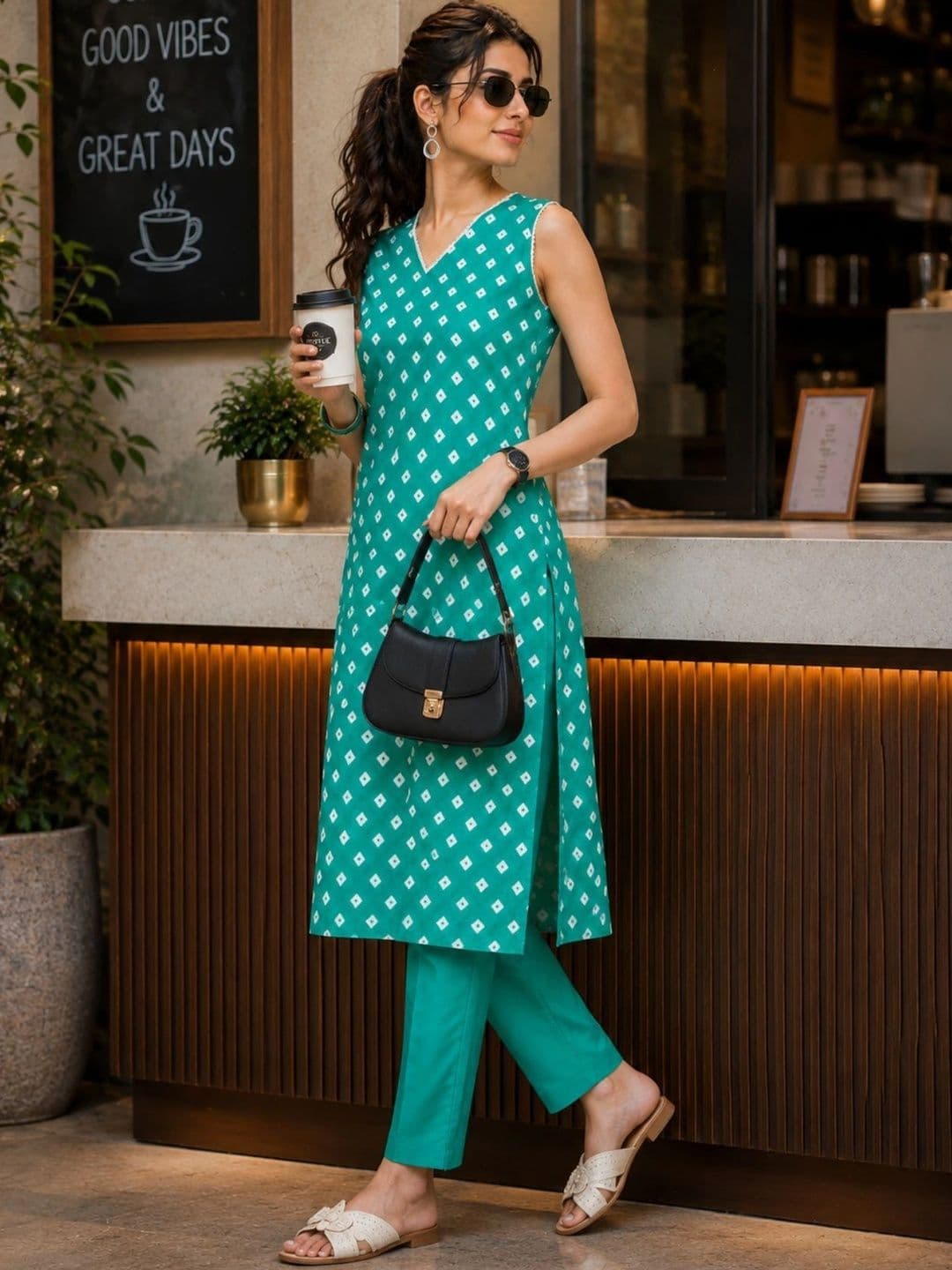 Saanjh Women Bandhani Printed Kurta thumbnail 2