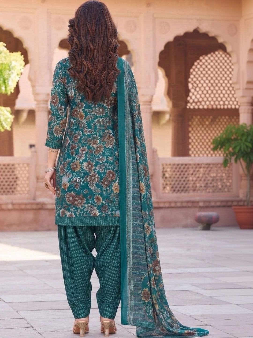 shree jeenmata collection Printed Pure Cotton Unstitched Dress Material thumbnail 4