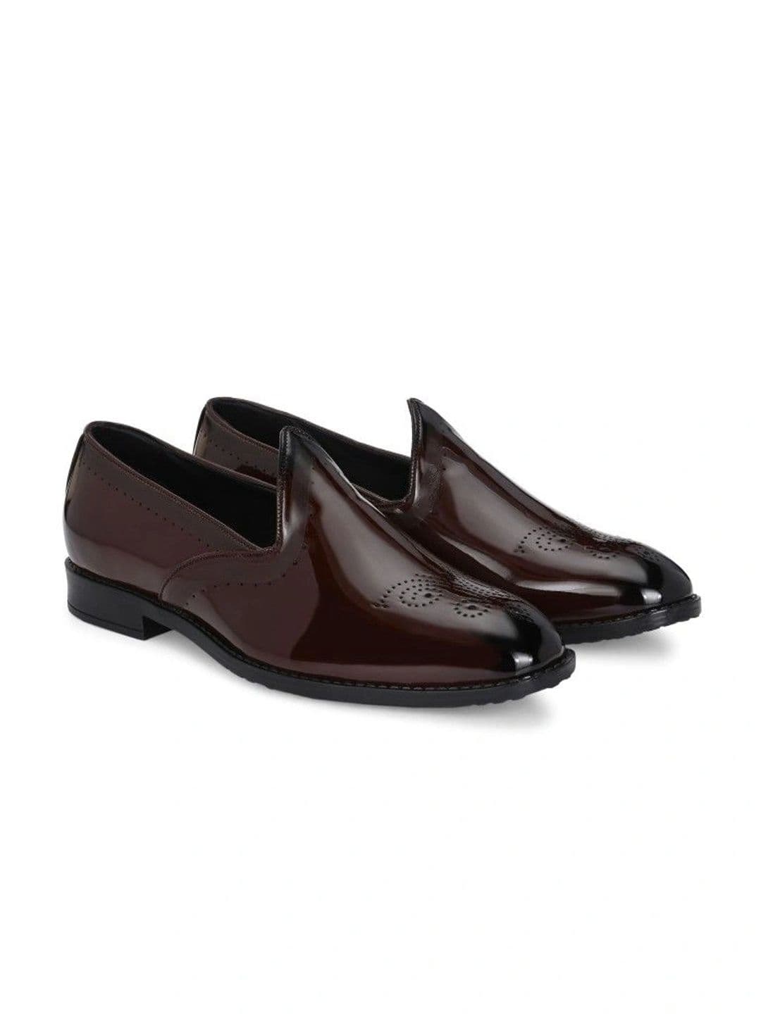 House of Pataudi Men Perforations Loafers thumbnail 5