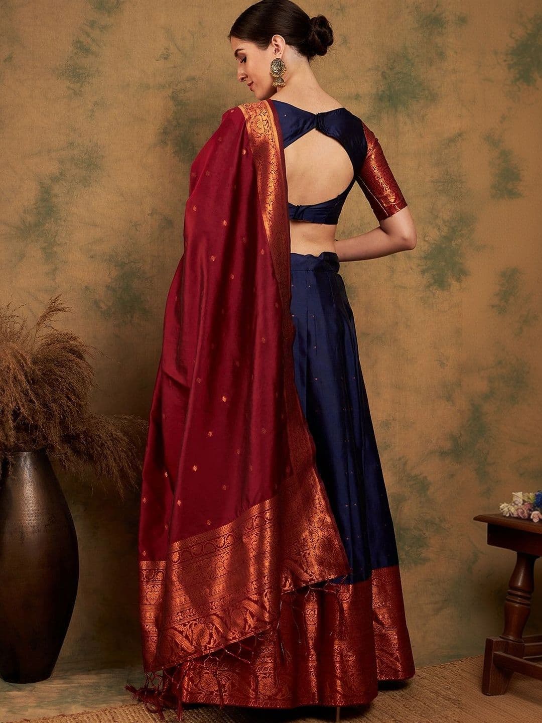 Mitera Embellished Semi-Stitched Lehenga & Unstitched Blouse With Dupatta thumbnail 3