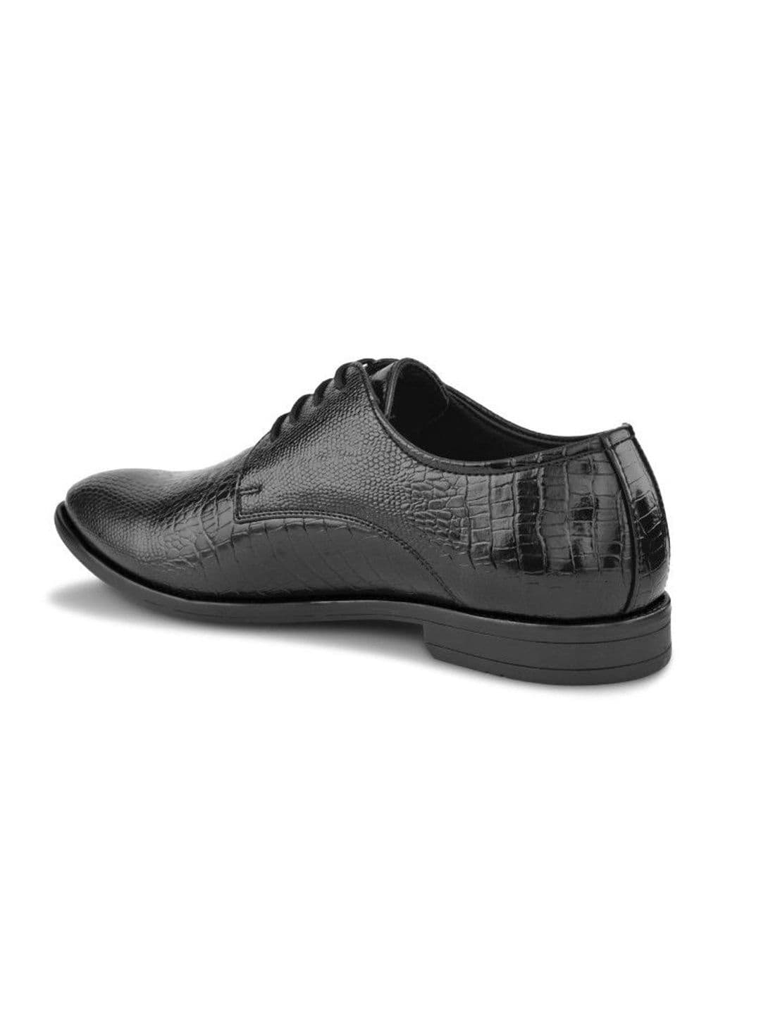 House of Pataudi Men Textured Pointed Toe Lace-Ups Derbys Formal Shoes thumbnail 5