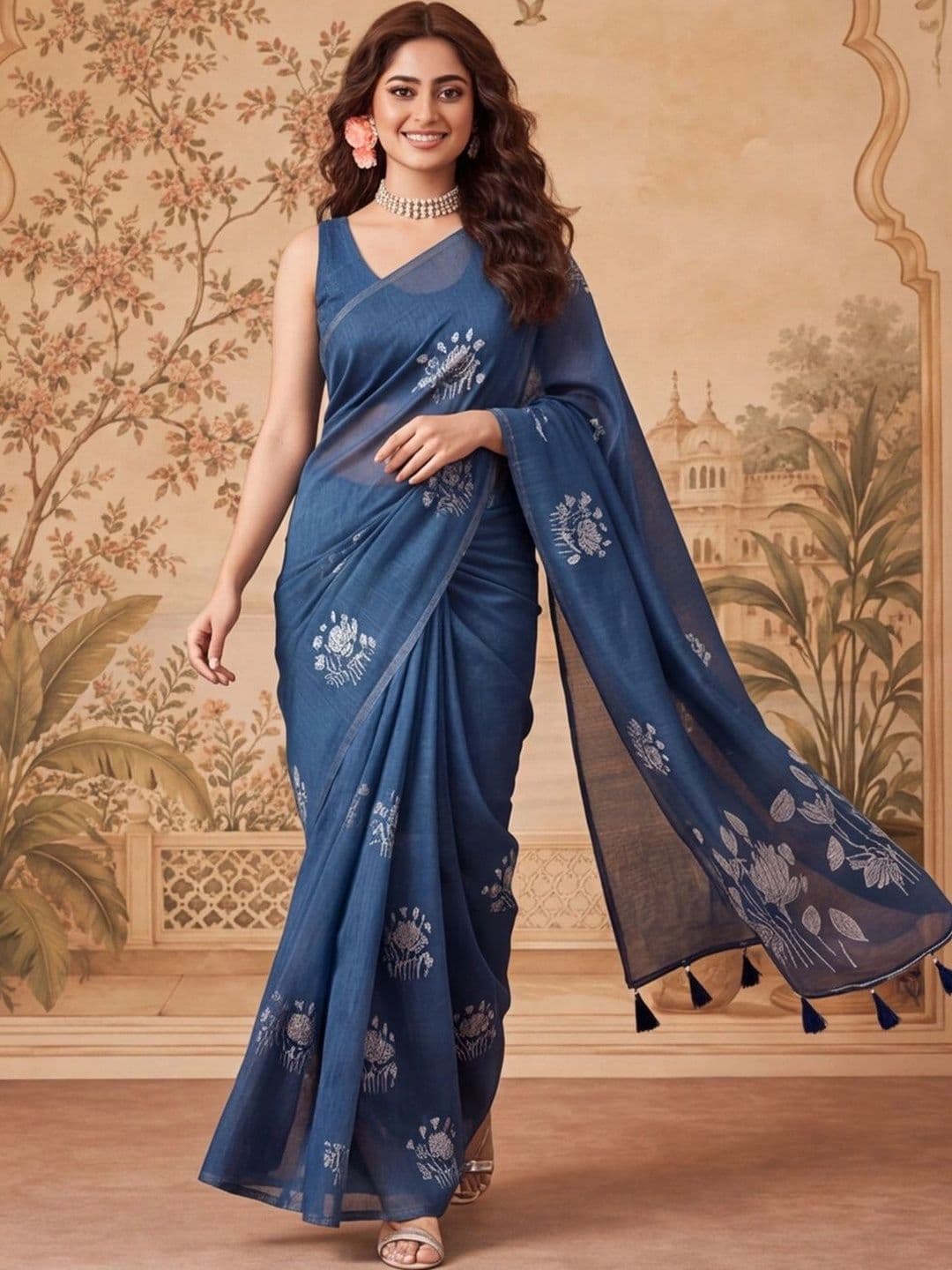 Jaipur Kurti  Women Woven Design Silk Cotton Fusion Banarasi Saree - view 1