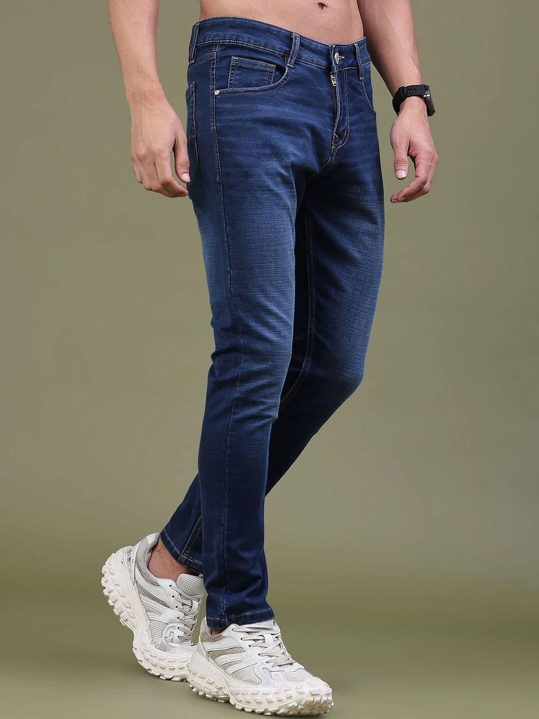 V-Mart Men Regular Fit Mid-Rise Low Distress Jeans thumbnail 2