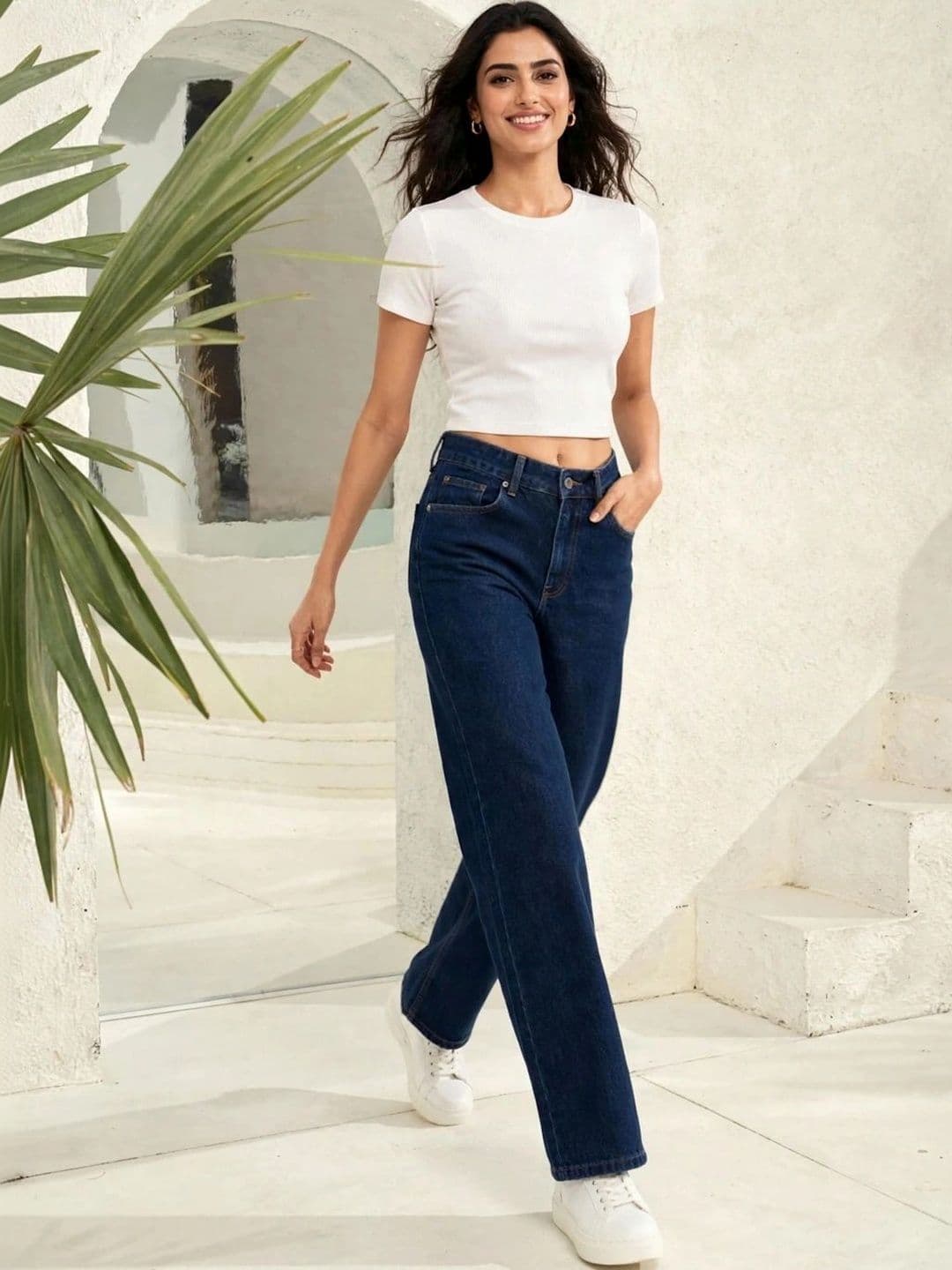 Mast & Harbour Women Classic Regular Fit Mid-Rise Stretchable Jeans thumbnail 4