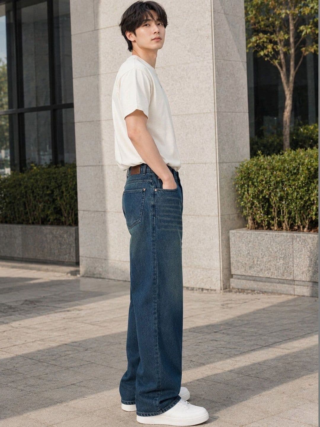 Encrypt Men Wide Leg Mid-Rise Acid Wash Jeans thumbnail 4