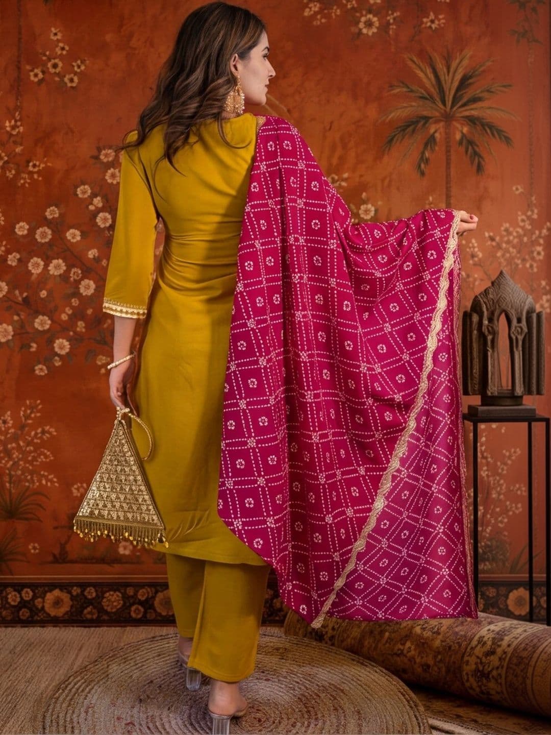 Sangria Women Ethnic Motifs Embroidered Regular Thread Work Kurta with Trousers & With Dupatta thumbnail 5