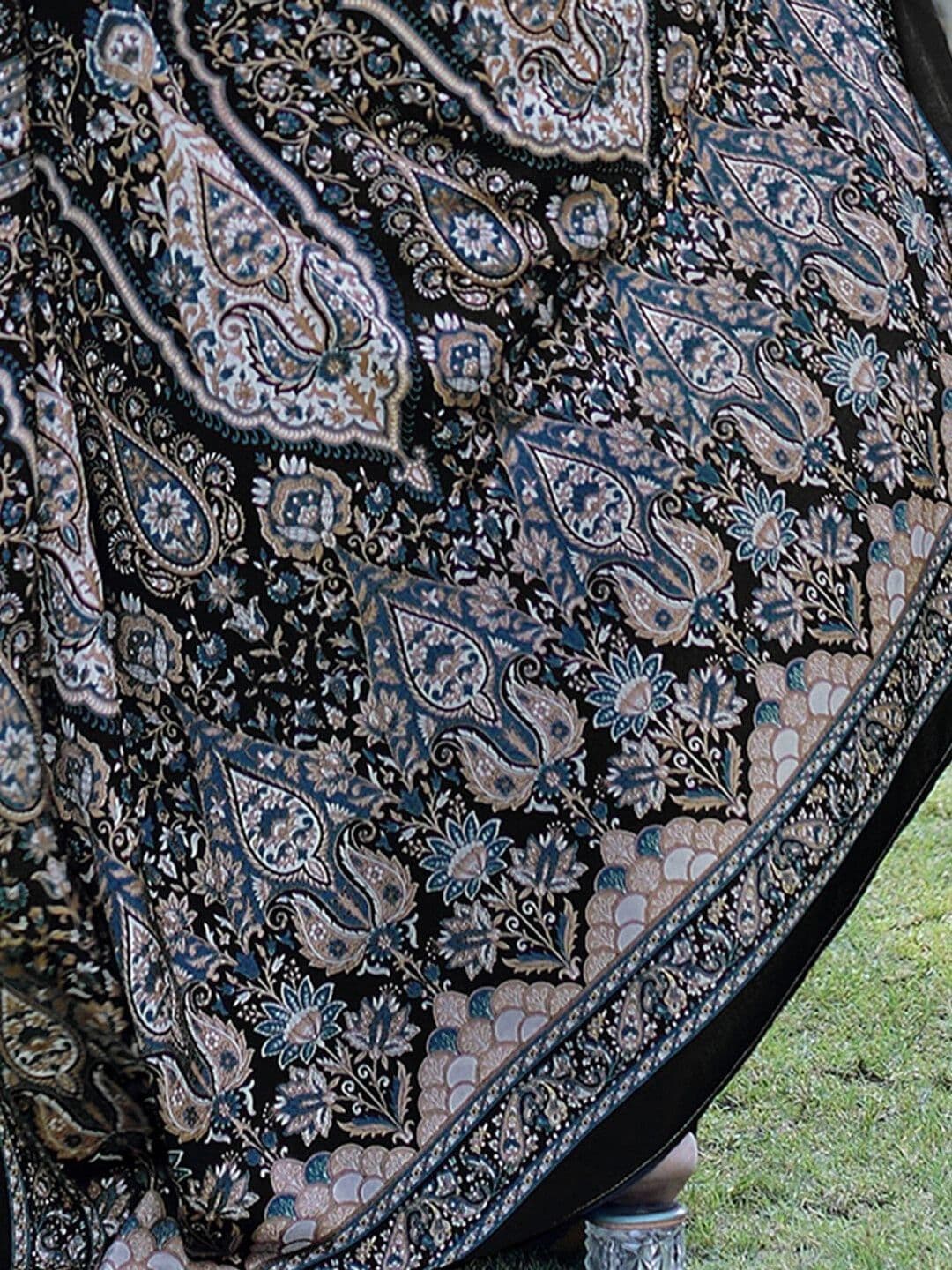 KALINI Women Printed Floral Fusion  Saree With Blouse Piece thumbnail 6