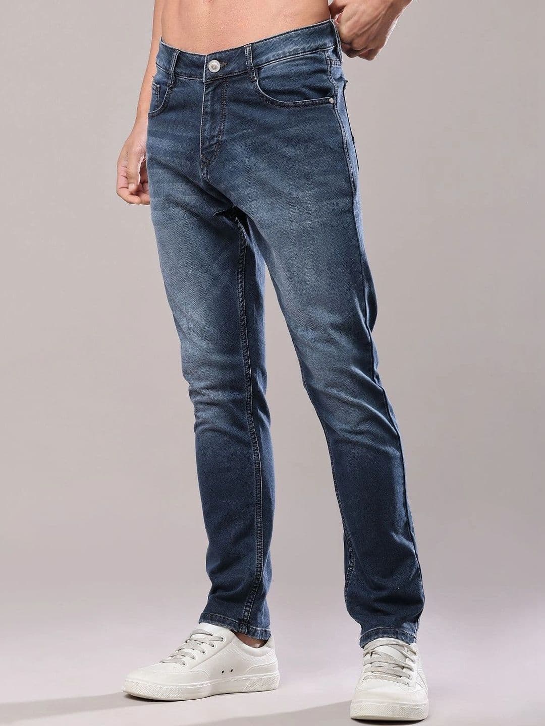 V-Mart Men Regular Fit Mid-Rise Low Distress Jeans thumbnail 5