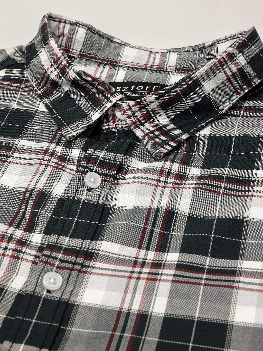 Sztori Plus Size Tartan Checked Pure Cotton Casual Shirt thumbnail 8