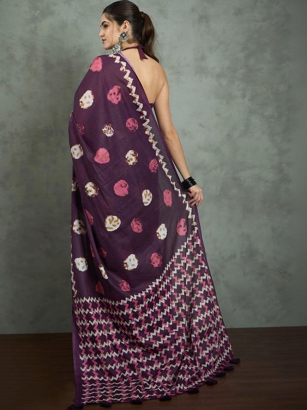 Sangria Tie and Dye Designer Bagh Saree thumbnail 5