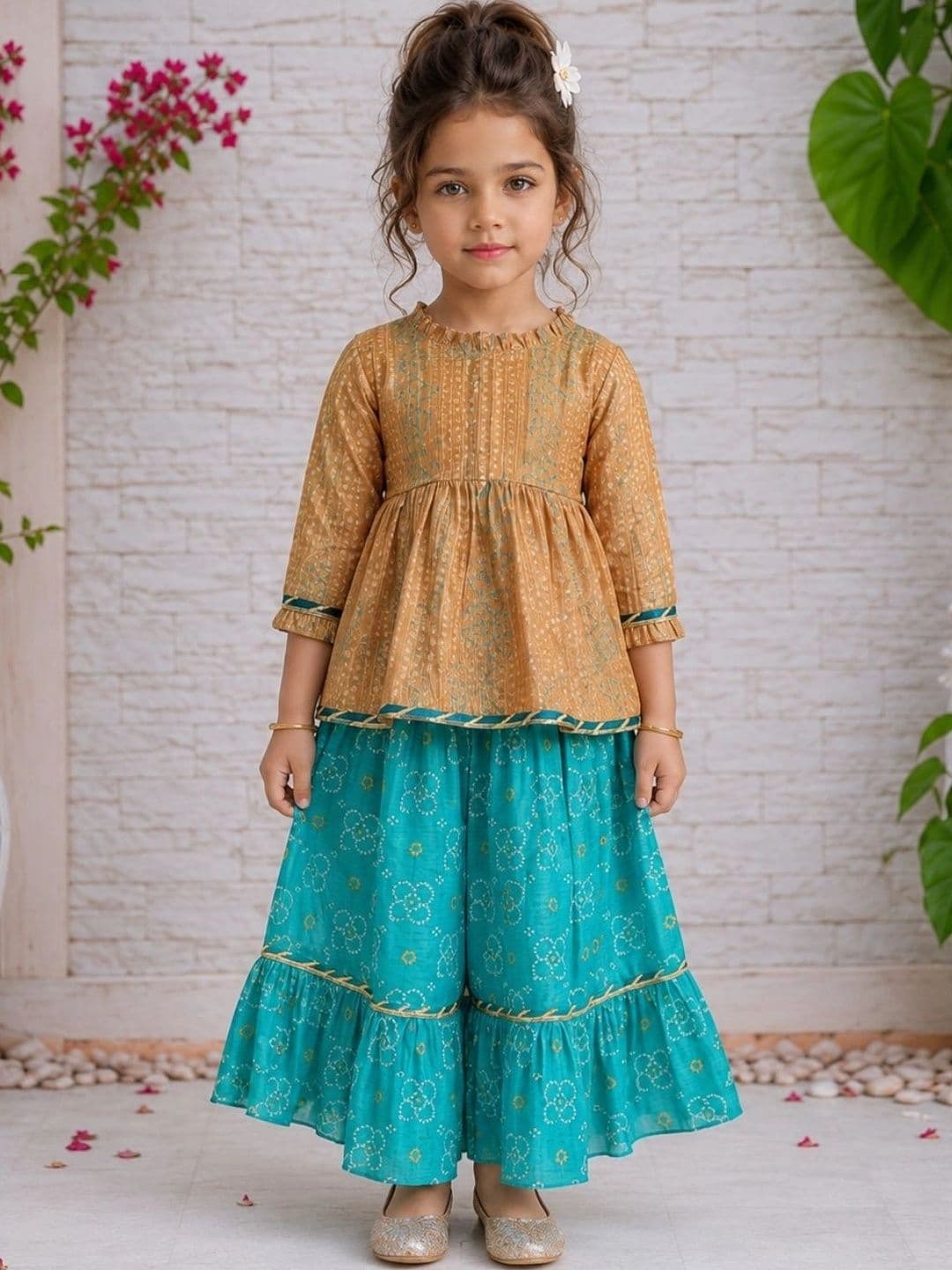 HERE&NOW Girls Printed Ready to Wear Lehenga - view 1