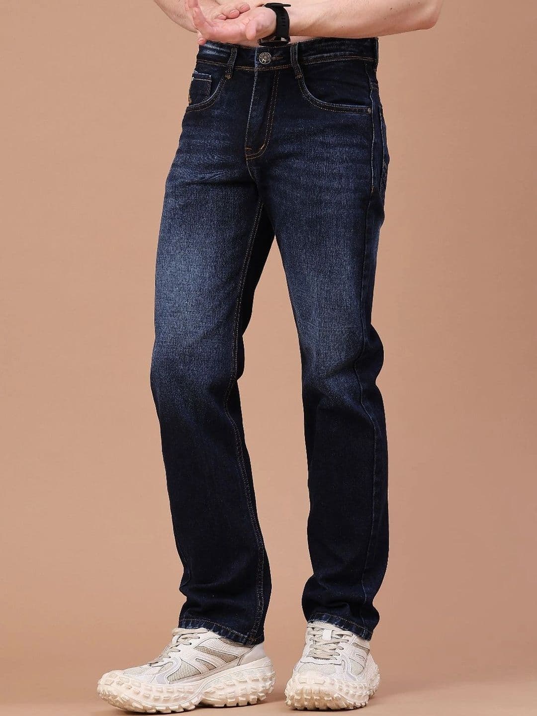 V-Mart Men Regular Fit Mid-Rise Low Distress Jeans thumbnail 3