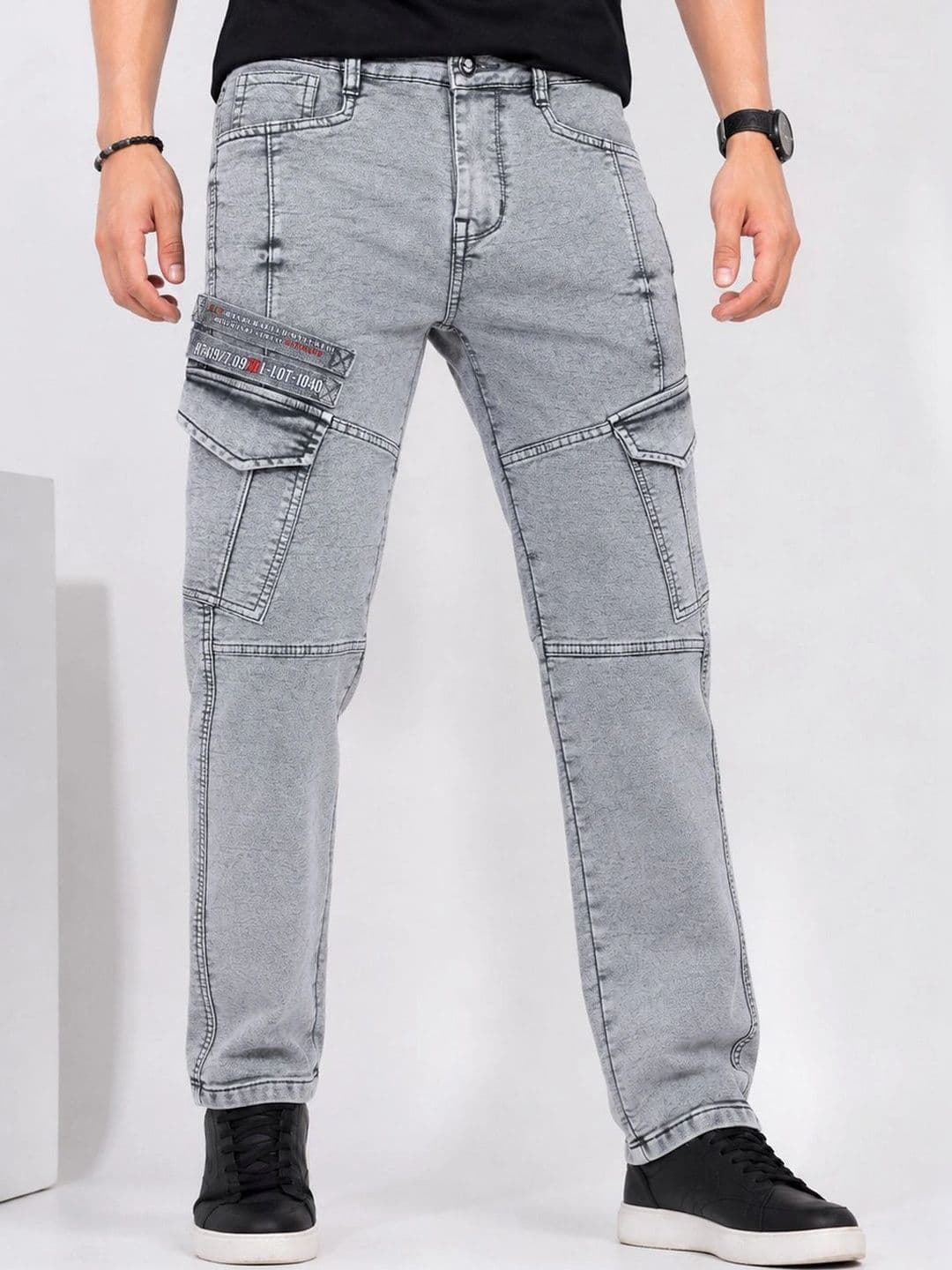 GEX Men Jean Regular Fit Mid-Rise Light Fade Stretchable Jeans - view 1