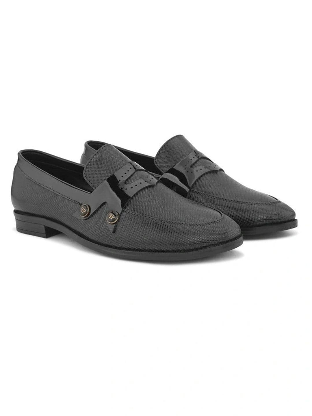 House of Pataudi Men Textured Loafers thumbnail 2