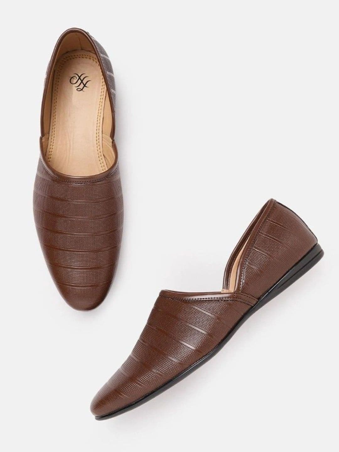 House of Pataudi Men Textured Mojaris thumbnail 4