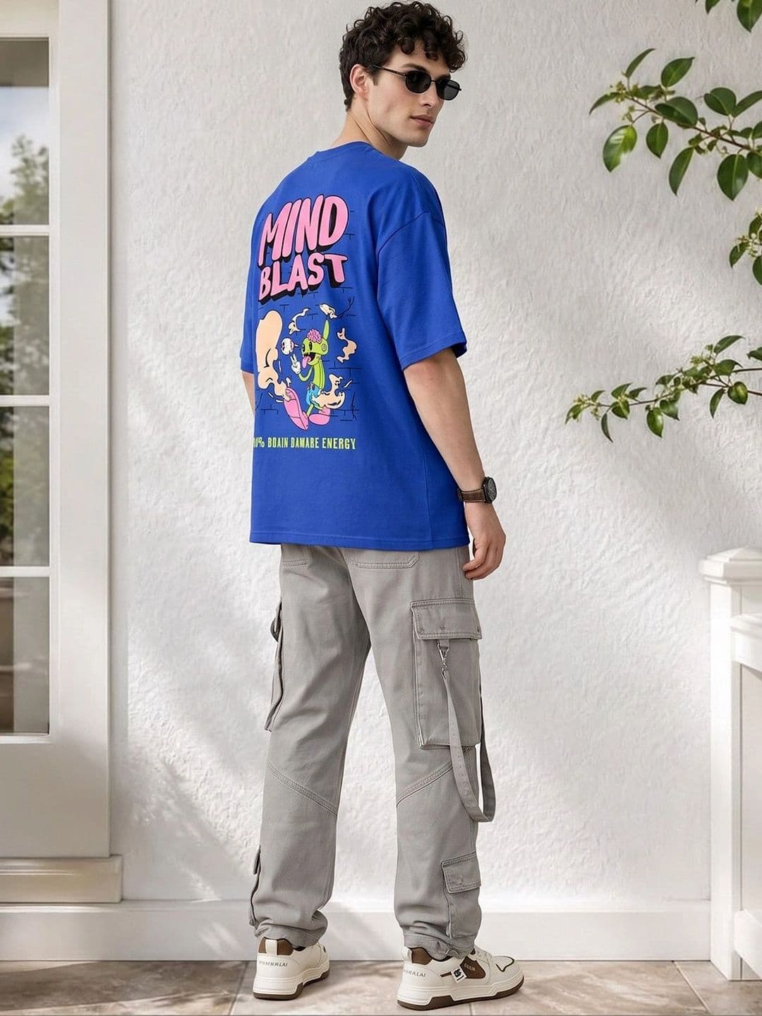 VEIRDO Men Printed Pure Cotton T-shirt thumbnail 4