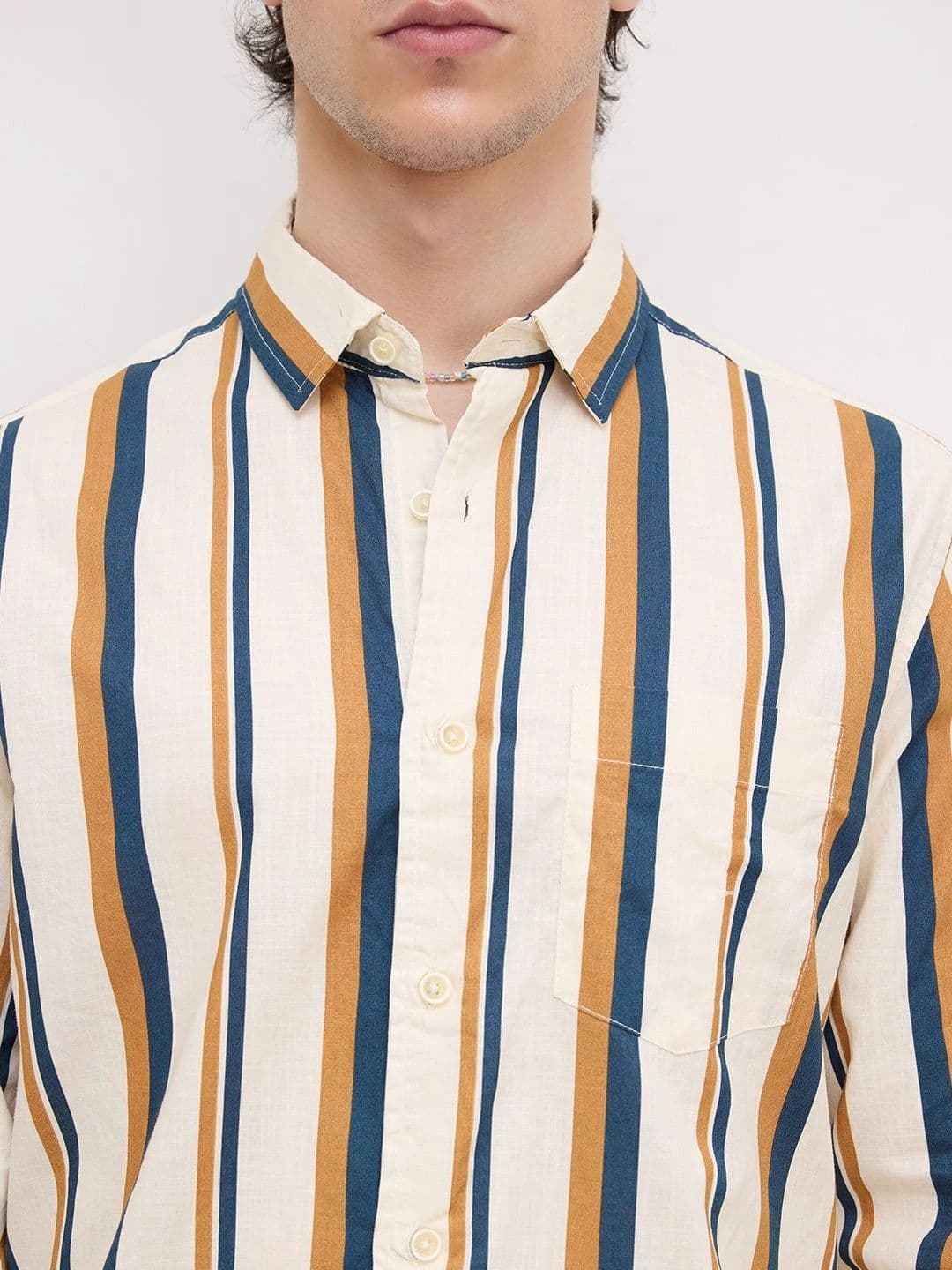 VASTRADO Men Classic Slim Fit Striped Casual Shirt thumbnail 7