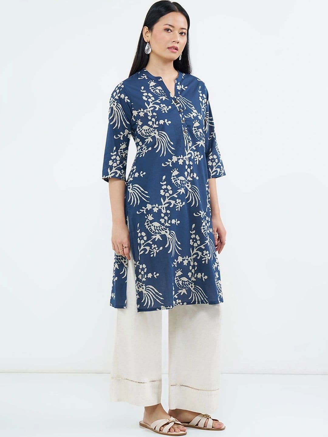RANGMANCH BY PANTALOONS Women Ethnic Motifs Printed Indie Prints Kurta thumbnail 4