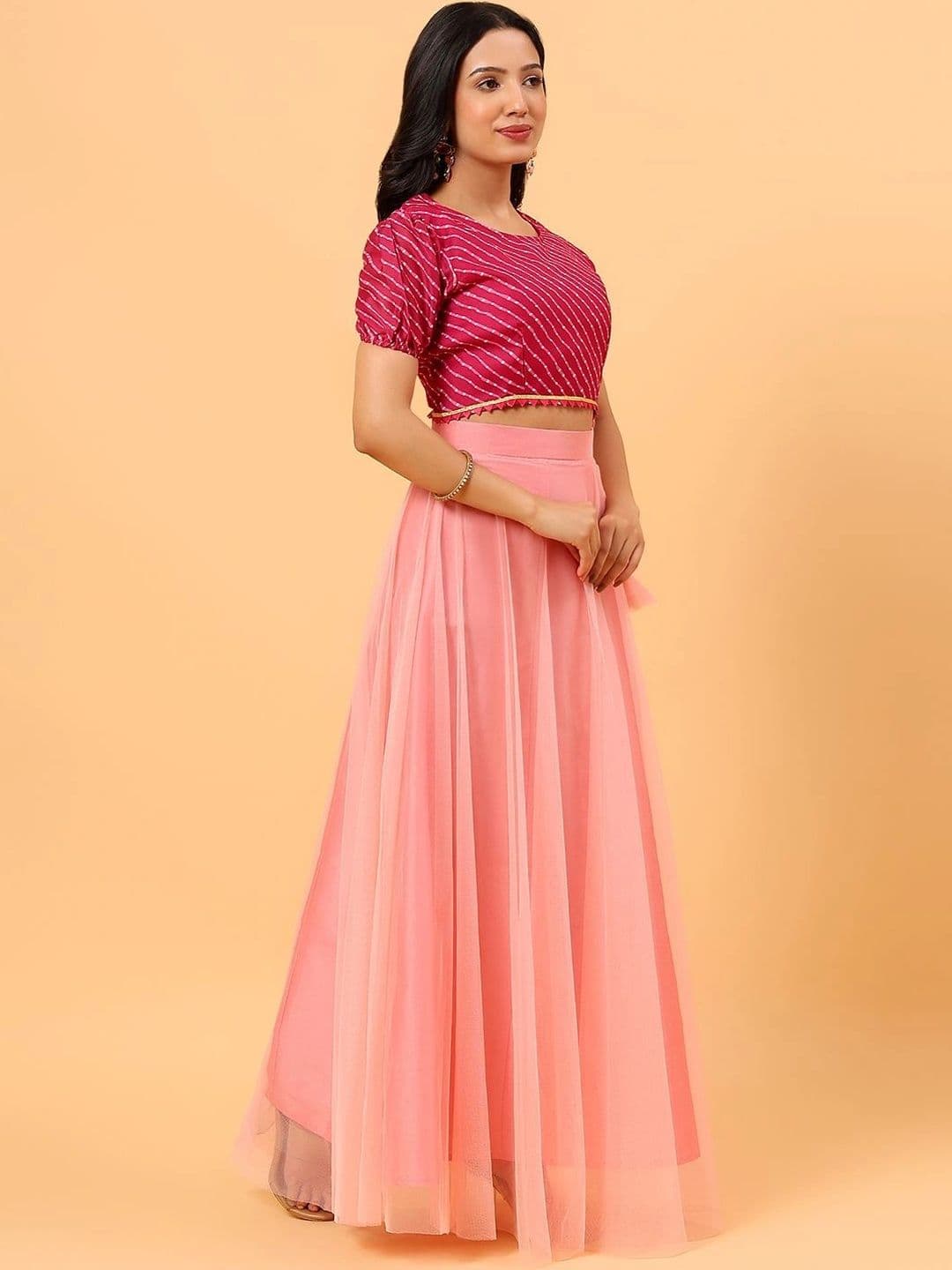 Frolic Rolic Net Skirt & Printed Silk Blouse Set thumbnail 4