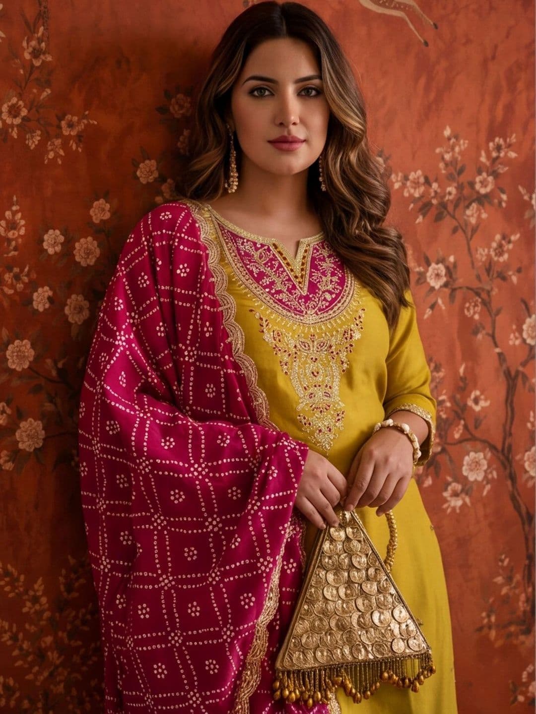 Sangria Women Ethnic Motifs Embroidered Regular Thread Work Kurta with Trousers & With Dupatta thumbnail 2