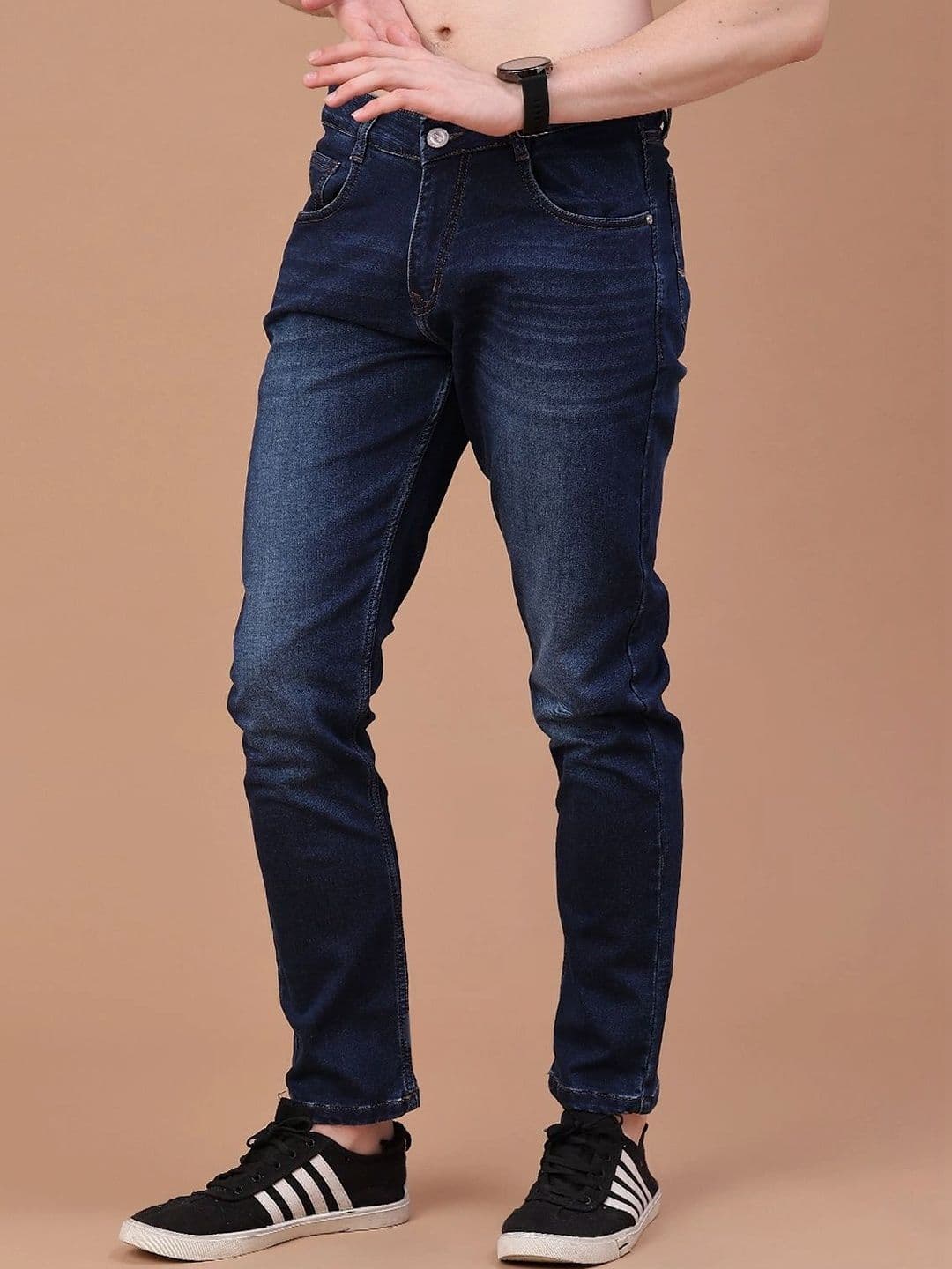 V-Mart Men Regular Fit Mid-Rise Low Distress Jeans thumbnail 6