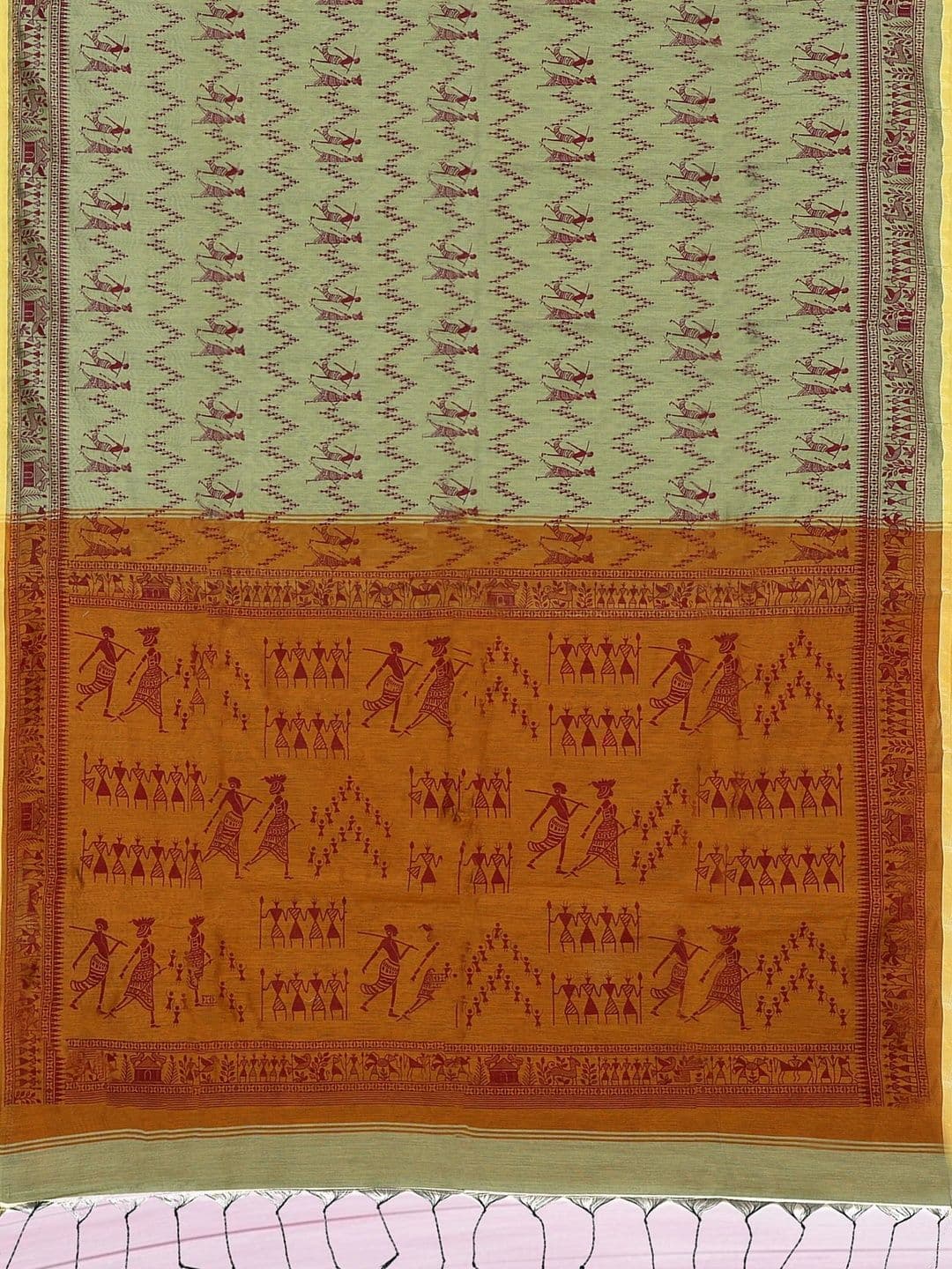 The Chennai Silks Warli Pure Cotton Fusion Taant Saree thumbnail 5