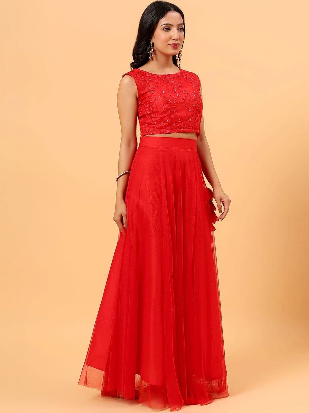 Frolic Rolic Embroidered Net Blouse & Net Skirt Set thumbnail 3