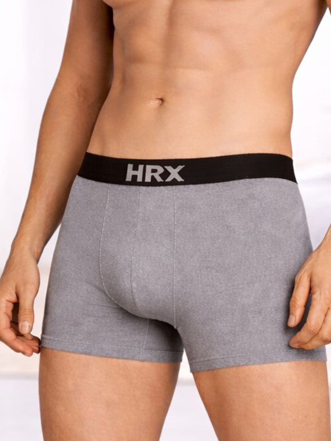 HRX by Hrithik Roshan Pack of 4 Cotton Blend Assorted Solid Trunks thumbnail 5