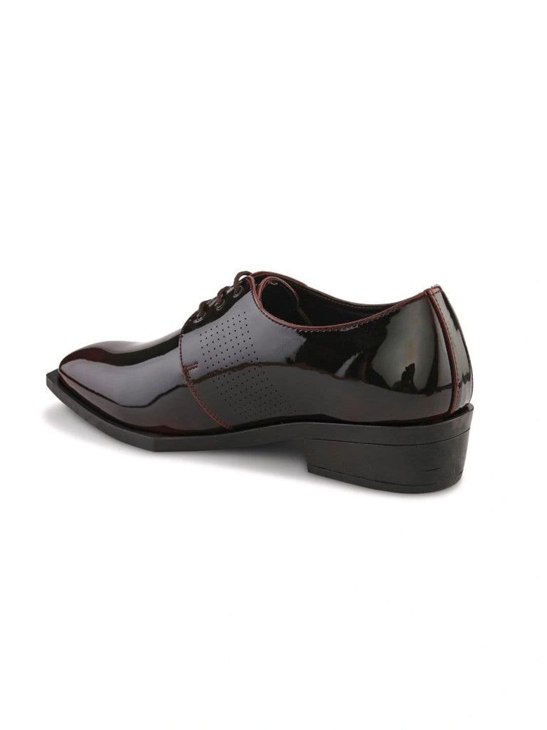 House of Pataudi Men Textured Pointed Toe Lace-Ups Derbys Formal Shoes thumbnail 4