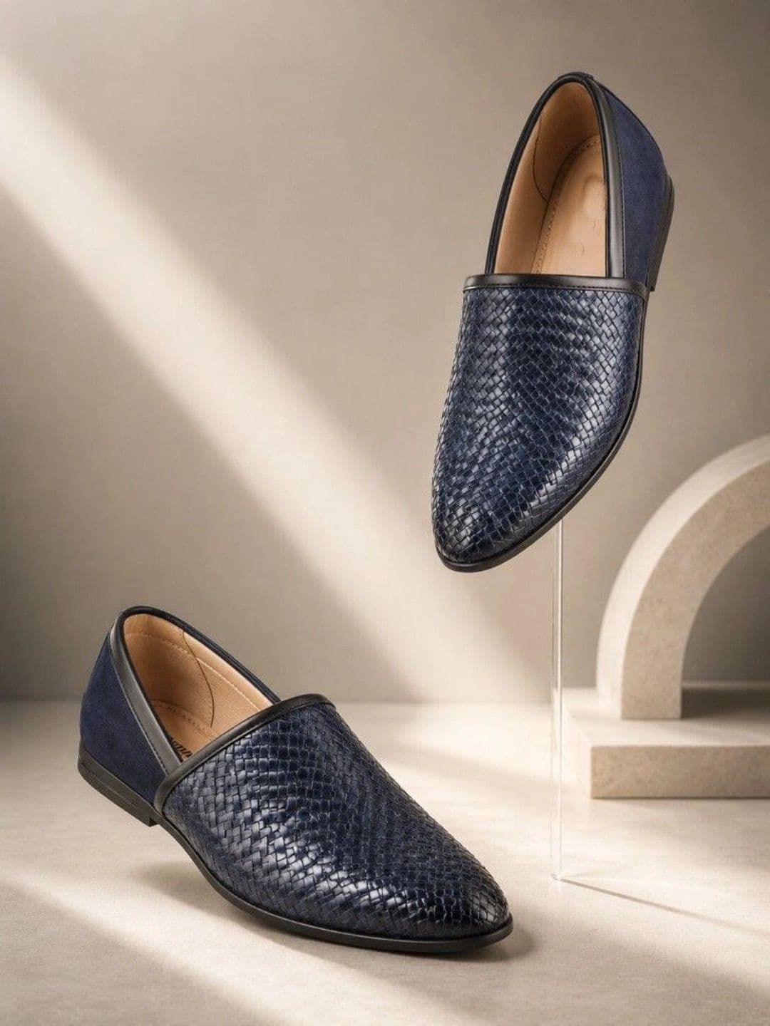 House of Pataudi Men Woven Design Loafers - view 1