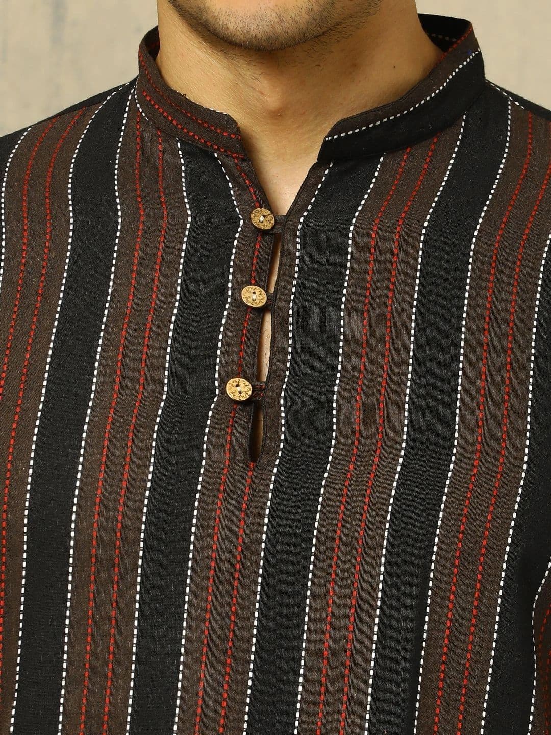Anouk Men Striped Kurta thumbnail 3
