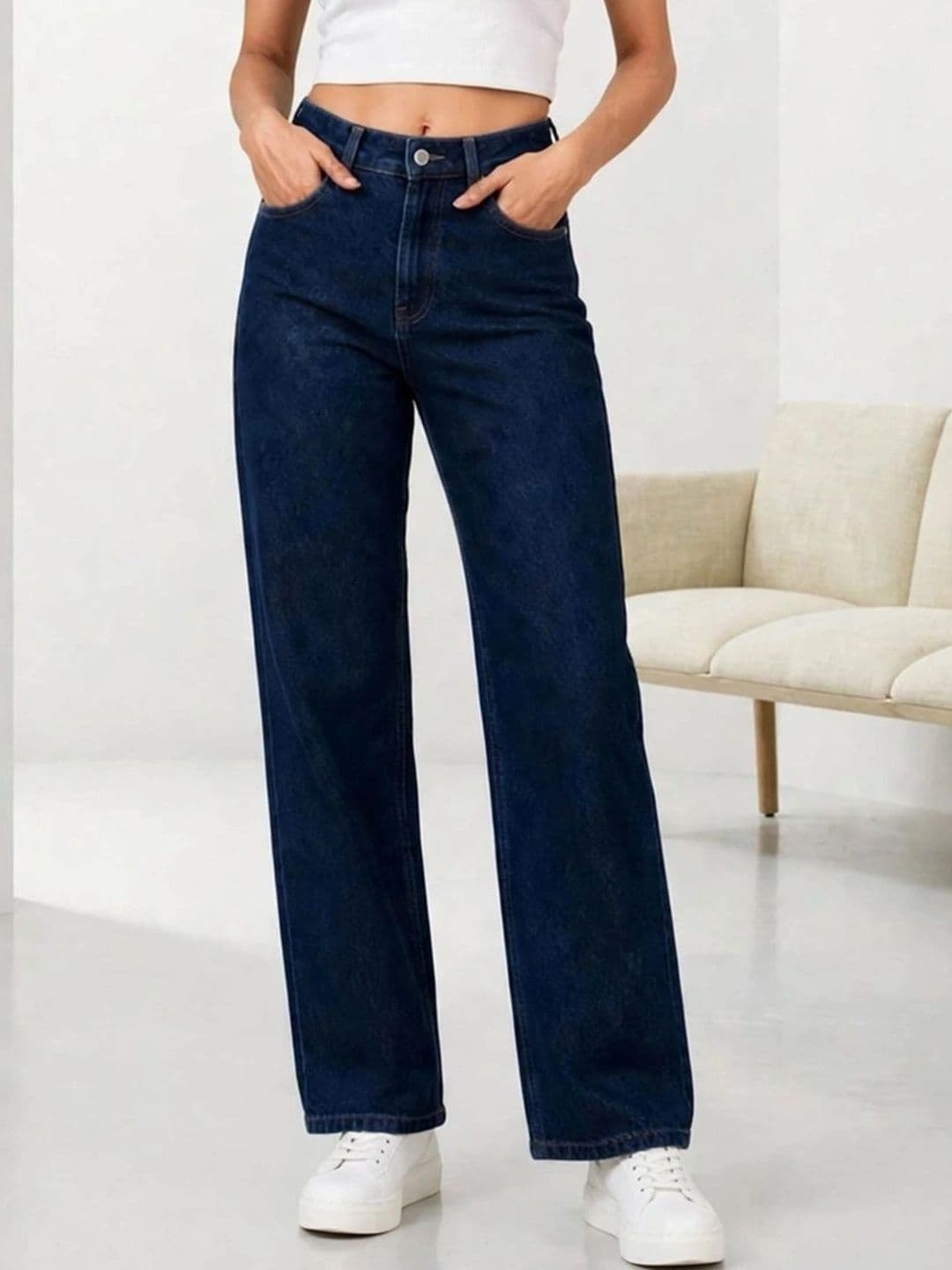Mast & Harbour Women Classic Regular Fit Mid-Rise Stretchable Jeans - view 1