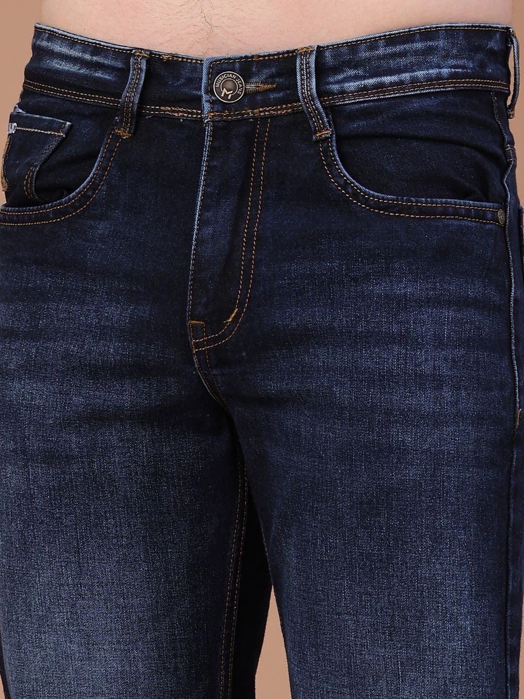 V-Mart Men Regular Fit Mid-Rise Low Distress Jeans thumbnail 2