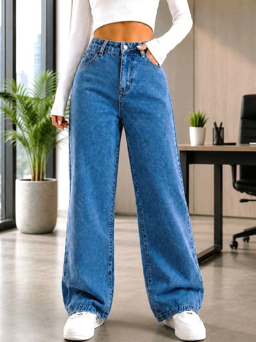 DENIMLOOK Women High-Rise Light Fade Baggy Fit Denim Jeans - view 1