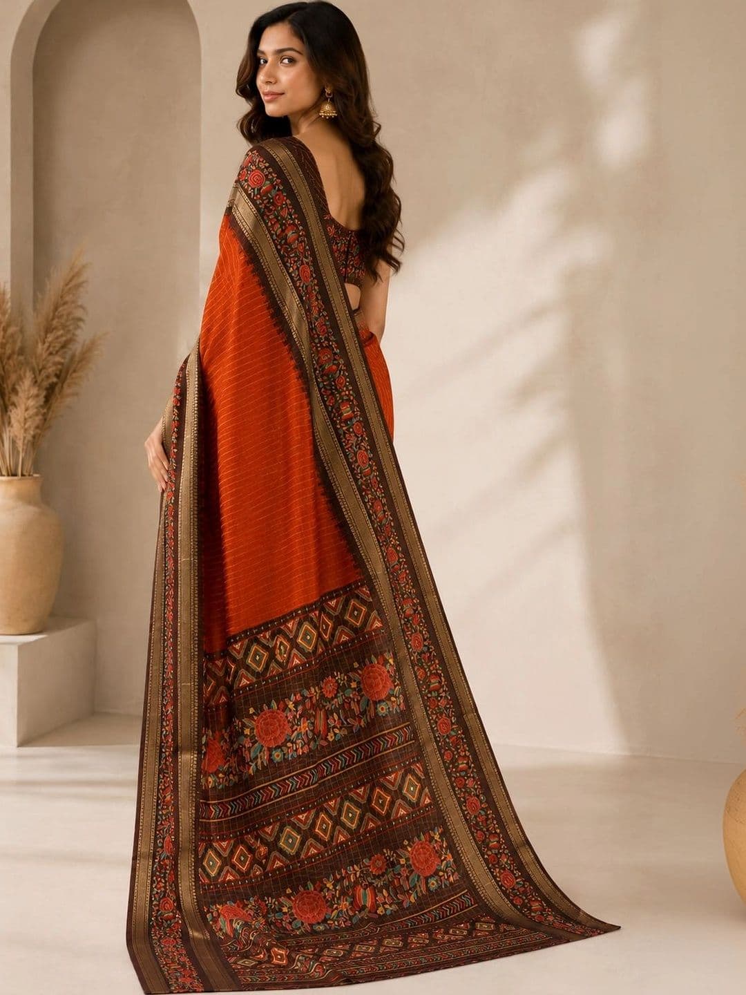 RegalDrapes Floral Zari Mysore Silk Saree thumbnail 4
