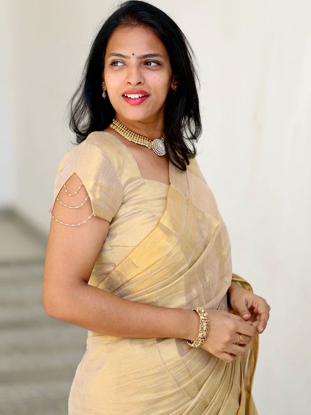 RAAS SHREE Pure Cotton Kasavu Saree thumbnail 4