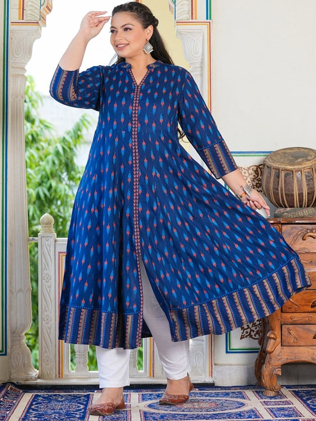 KALINI Plus Size  Printed Anarkali Kurta thumbnail 2