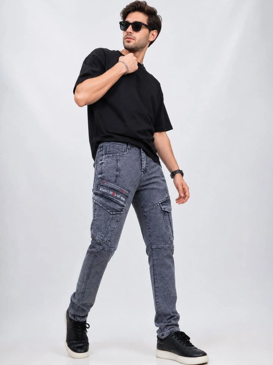 GEX Men Jean Regular Fit Mid-Rise Light Fade Stretchable Jeans thumbnail 6