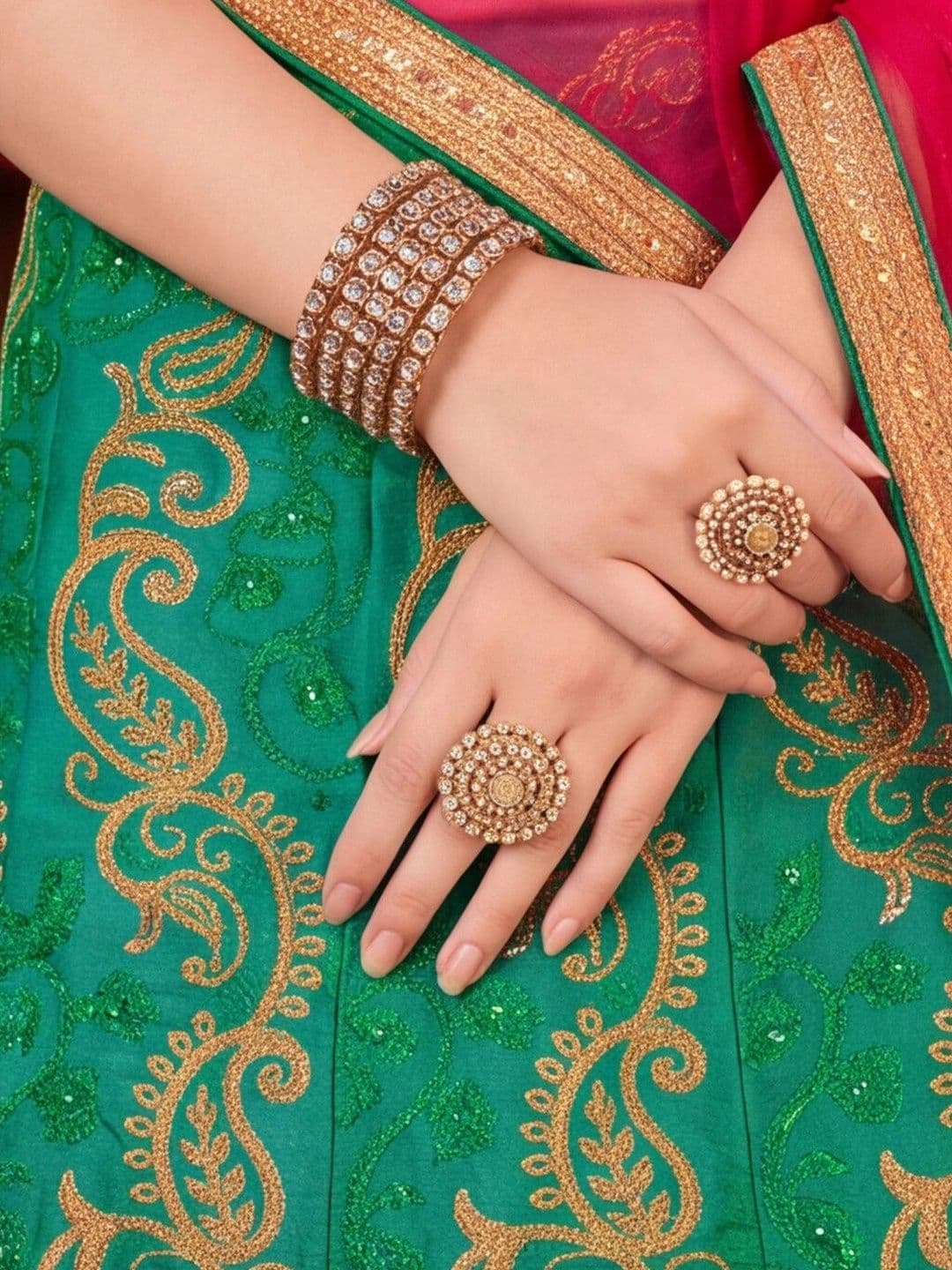 Mitera Semi-Stitched Lehenga & Unstitched Blouse With Dupatta thumbnail 3