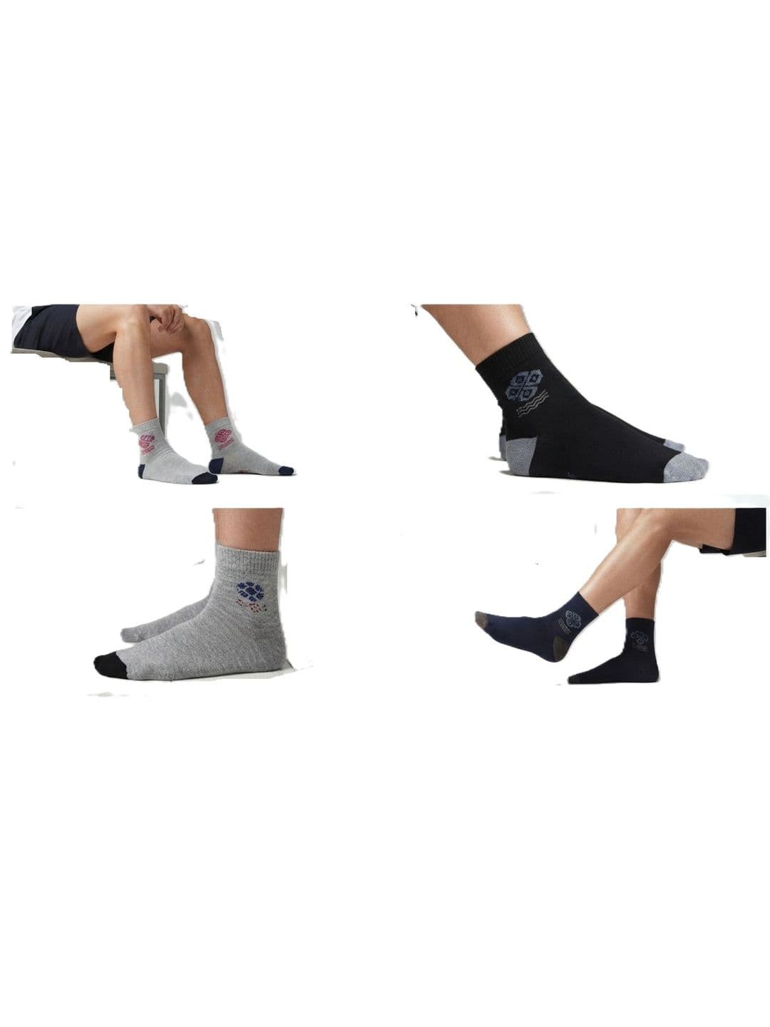 TINY HANDS Men Pack of 3 Cotton Assorted Patterned Ankle Length Socks thumbnail 4