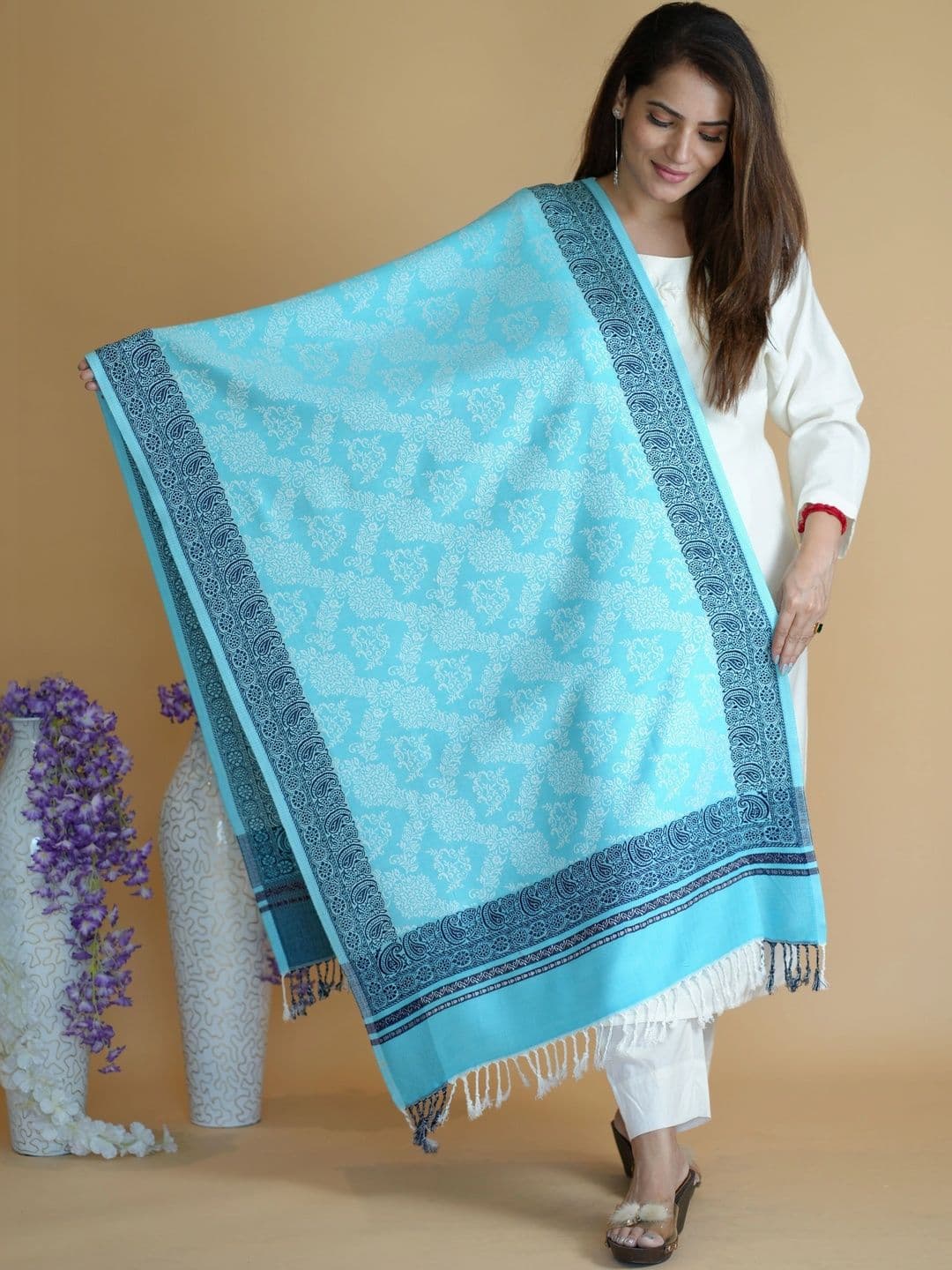 SHIFNEEN Women Ethnic Motifs Woven Design Acrylic Shawl thumbnail 4