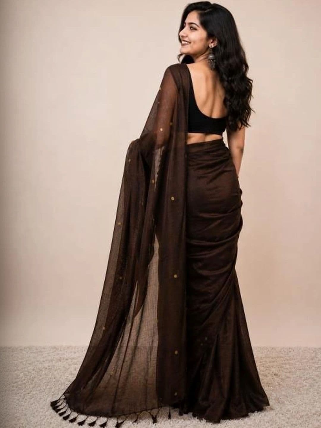 SHYAMALI BOUTIQUE Floral Pure Cotton Saree thumbnail 3