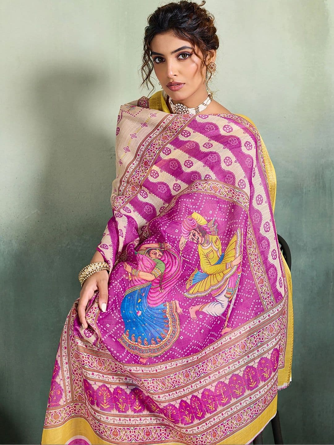 AMRUTKALA SAREES Designer Block Print Saree thumbnail 6