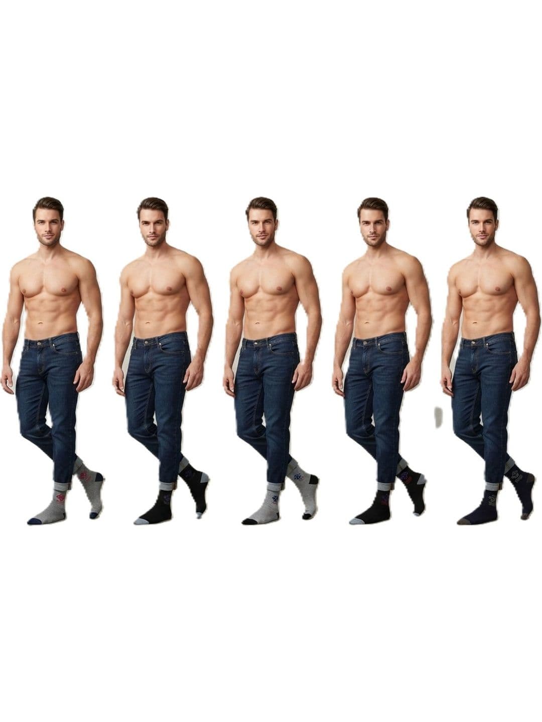 TINY HANDS Men Pack of 3 Cotton Assorted Patterned Ankle Length Socks thumbnail 5