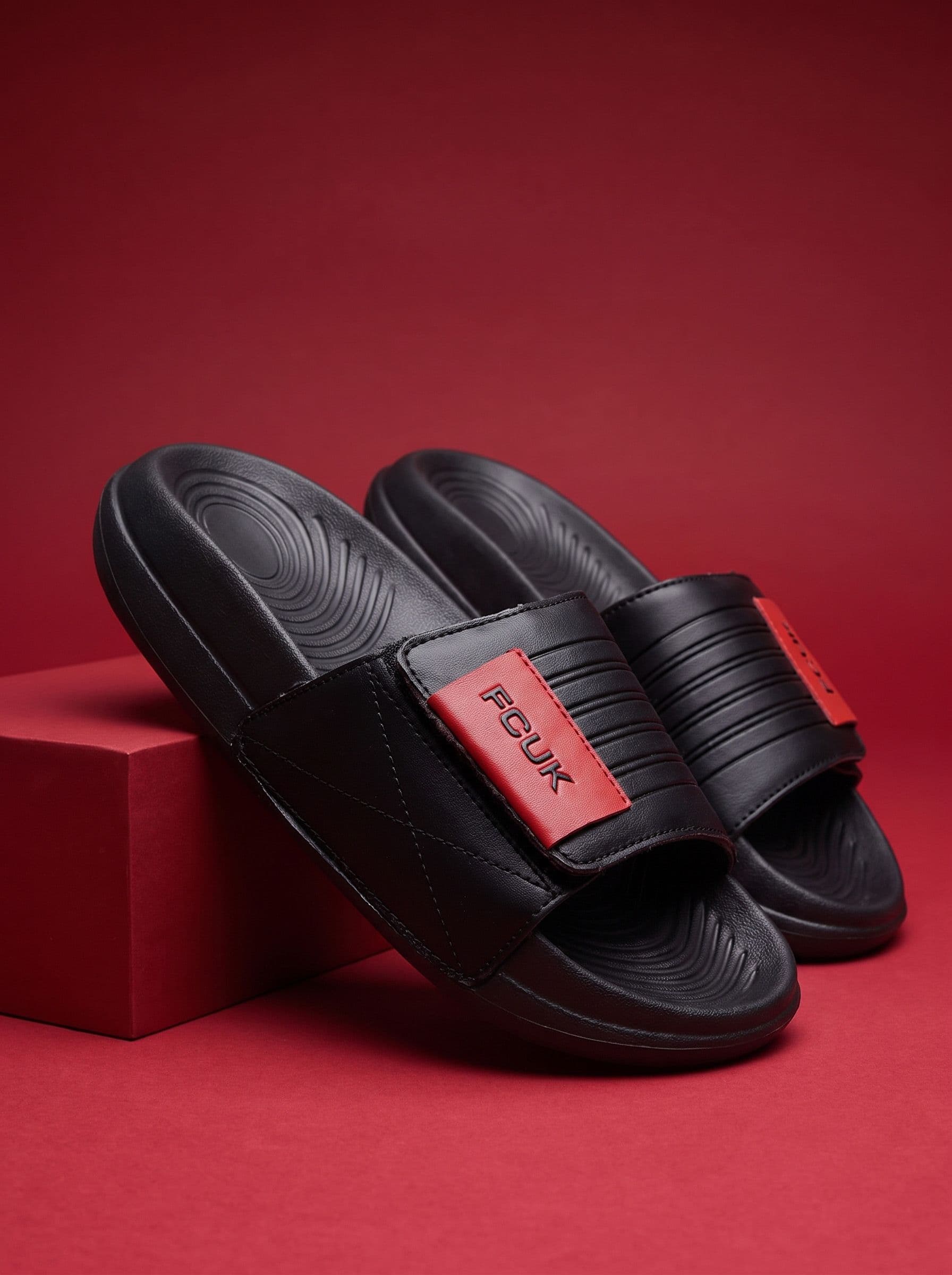 FCUK Men Textured Sliders - view 1