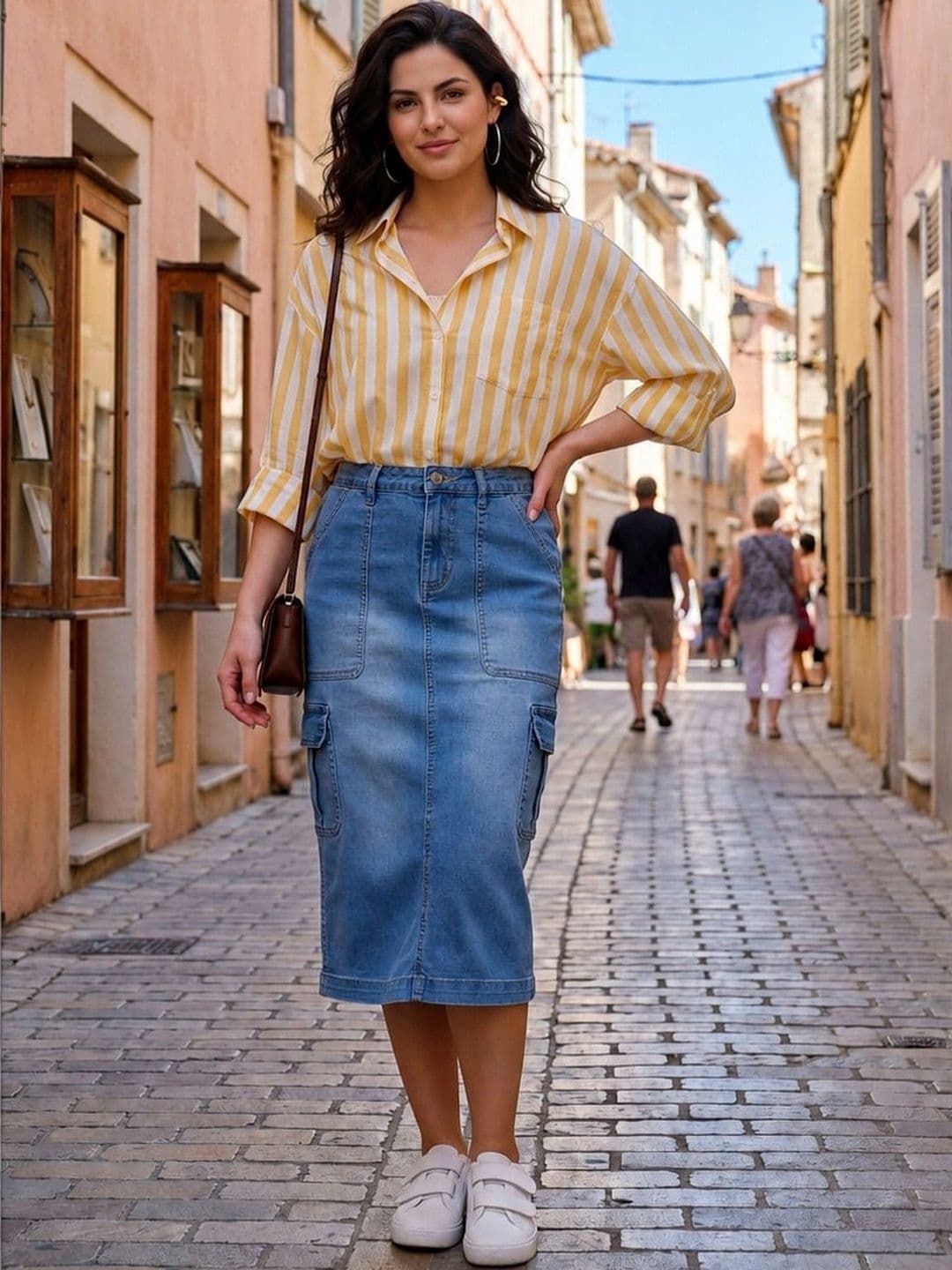 Style Quotient A-Line Cargo Midi Skirt - view 1