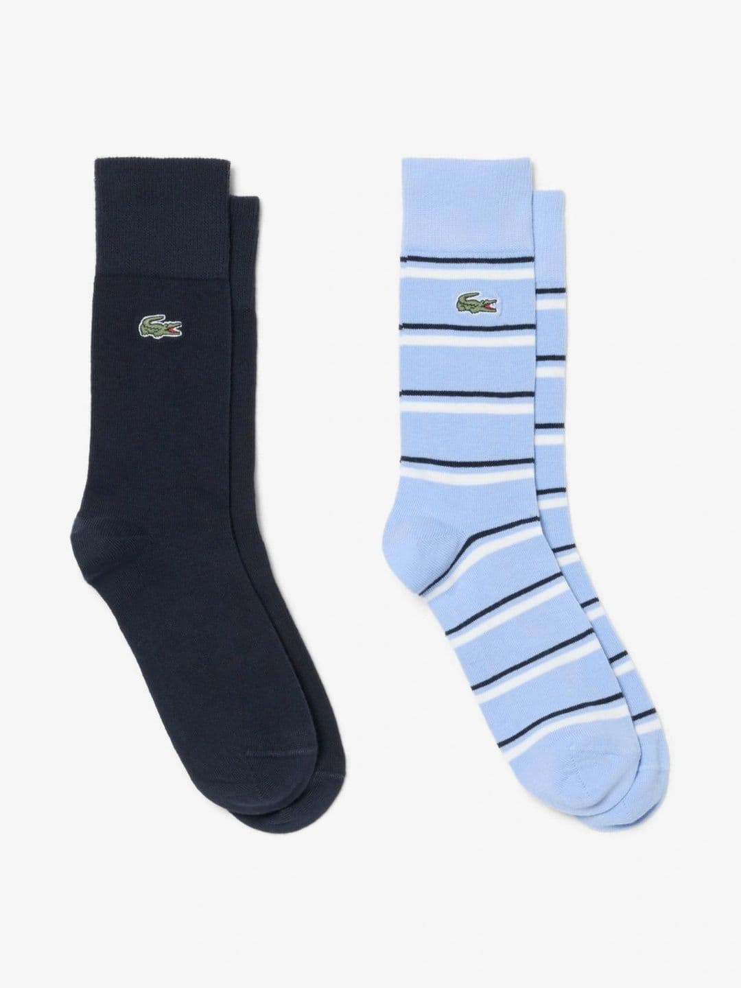 Lacoste Men Pack of 2 Cotton Assorted Striped Calf Length Socks - view 1